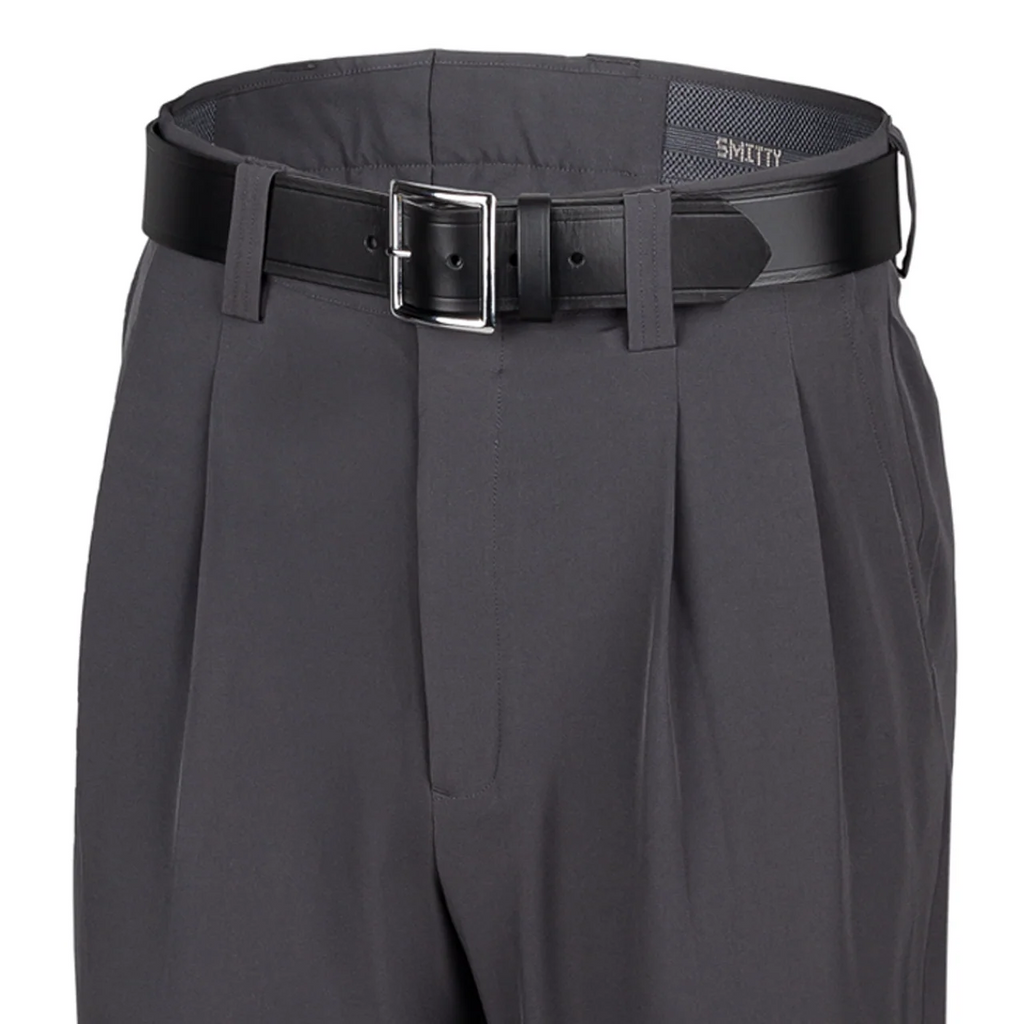 Smitty Dark Grey 4-Way Stretch Pleated Pants w/ Expander Waistband