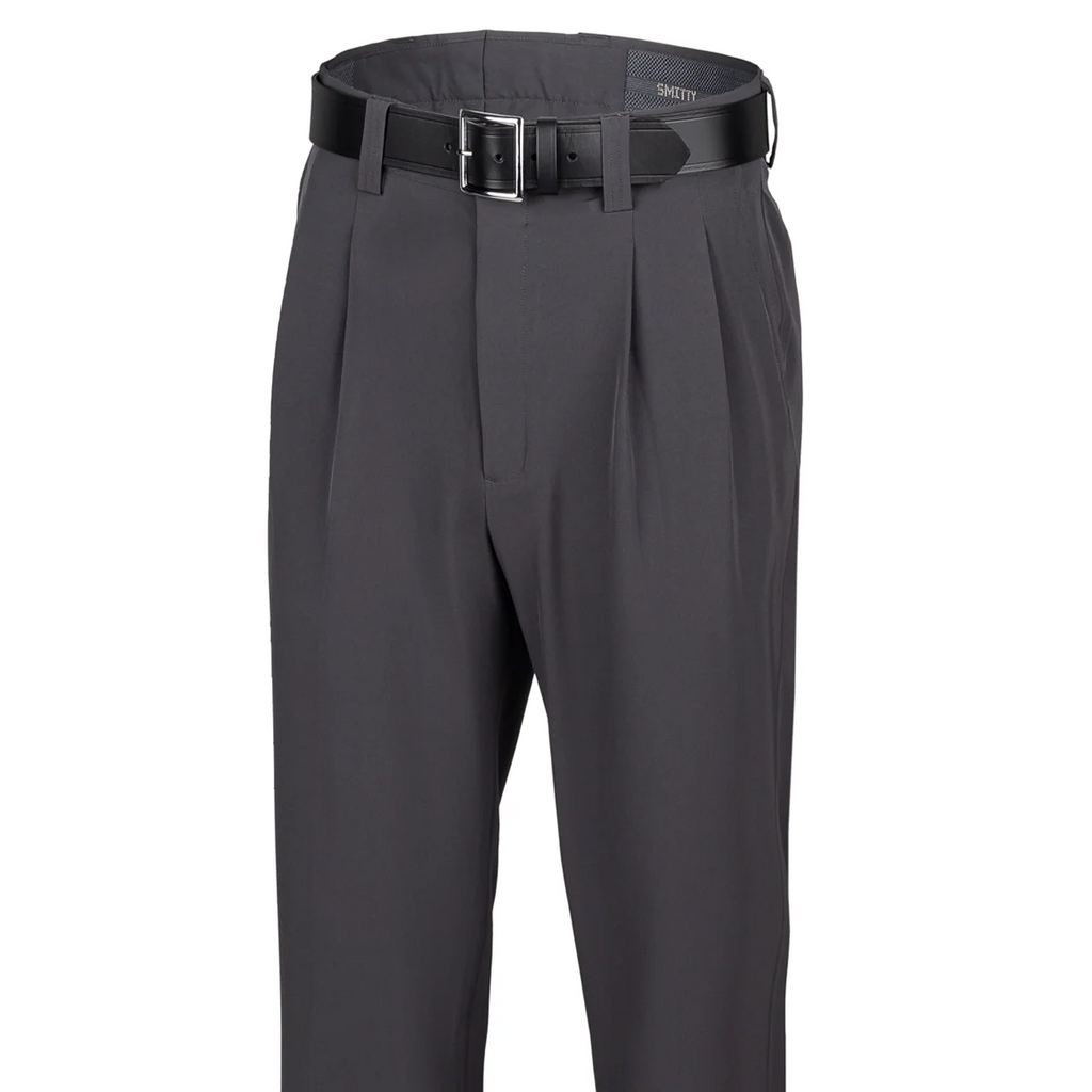 Smitty Dark Grey 4-Way Stretch Pleated Pants w/ Expander Waistband