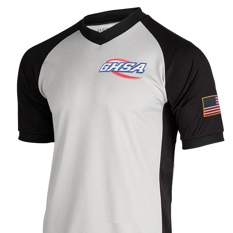 Smitty Georgia GHSA Logo Grey Basketball Referee V-Neck